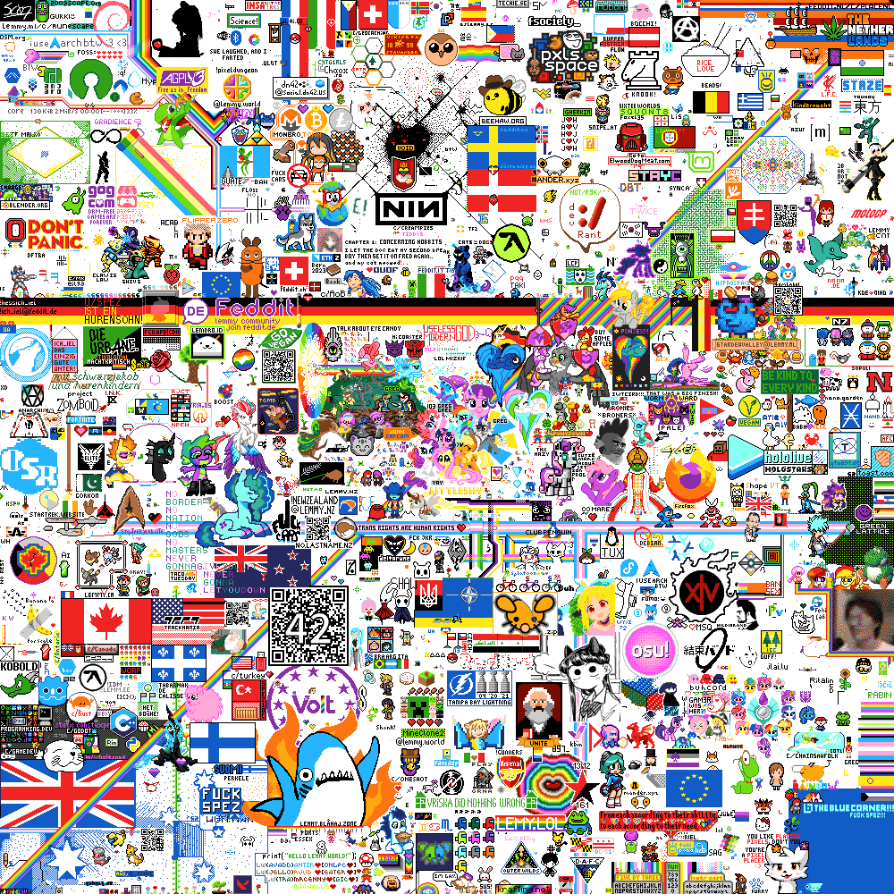 image of canvas - like the pixels thing that reddit did where everyone places one pixel at a time and builds a big canvas